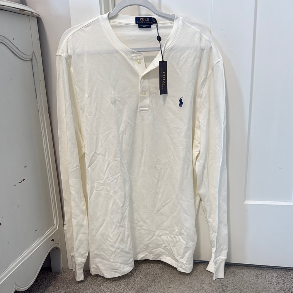NWT Polo by Ralph Lauren Men's Cream Long Sleeve Shirt
